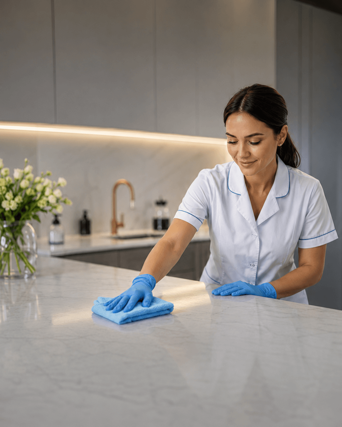 Bright Cleaning professional cleaning a kitchen